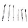 Depisuta 6Pcs Stainless Steel Tweezers Set, Multifunctional False Eyelash Tweezers