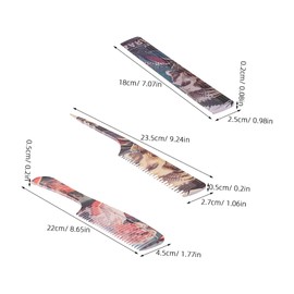 OHPHCALL Home Haircutting Comb Set 3pcs Hair Combs Styling Grooming Tool Retro Design Pointed Tail Men's Women's Styling