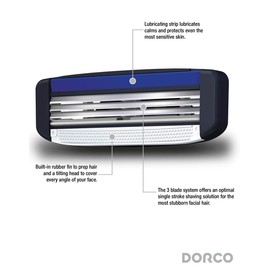 Dorco Pace 3 - Three Razor Blade Shaving System- Value Pack - 16 Cartridges (No Handle)