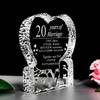 KWOOD Customized Engraved Heart-Shaped Crystal, 20 Year 20th Anniversary Wedding