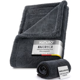 NATARO® Mega Dry it. Premium Car Drying Cloth - 1700 GSM, Highest Absorbency, Soft Microfibre Cloth, Approx. 50 x 80 cm, Lint-Free, Extremely High Water Absorption, Scratch-Free, (for Motorcycle,