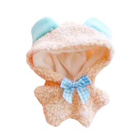 niannyyhouse 3.9 inches (10 cm) Plush Doll Clothes Coverall Dinosaur Rabbit Bear Elk Pajamas Cotton Doll Accessories Dress Up (Beige)