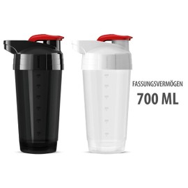 Activlab Shaker PRO 700 ml Black-Red, Professioneller Shaker für Proteinshakes, Leicht zu reinigender, praktischer Messbecher (Schwarz-rot, 700 ml)