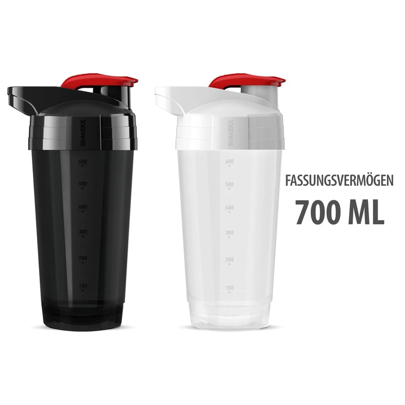 Activlab Shaker PRO 700 ml Black-Red, Professioneller Shaker für Proteinshakes,