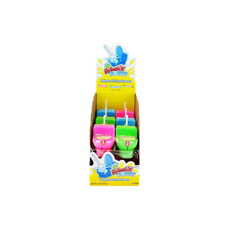 Koko's Dip-N-Lik Splash Potty Lollipop Candy - 12 Count Display
