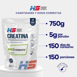Hero Sport Creatina Monohidratada Creapure 750g. 100 Pura                                                                                             