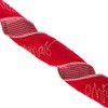 Vickerman 4" Red Embroidered Rope Merry Christmas On Canvas Ribbon.