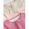NEXT Baby Foot-Free Ribbed Pyjamas Pack of 3, Pastel Character