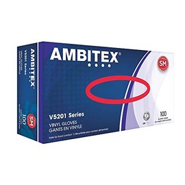 Tradex V5201-SM Ambitex Small Powder-Free Vinyl Gloves - 100 / CT
