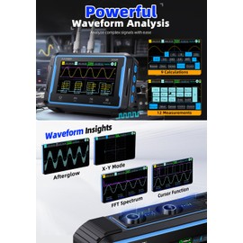 【FNRSI 2C53P Plus Upgraded with Carrying CASE】 3in1 Oscilloscope/Multimeter/DDS Signal Generator Tablet Touch Screen Portable Digital Automotive Oscilloscope 2 Channel 50MHz Bandwidth 250Ms/S Counts