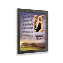 Crossroads Home Décor Rainbow Bridge Picture Frame, Dog Loss, Loss of a Pet, Loss of a Cat, Pet Memorial Picture Frame, 5034BW