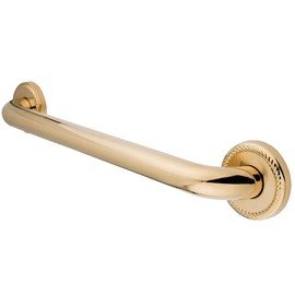 Kingston Brass DR814122 Designer Trimscape Laurel Decor 12-Inch Grab Bar with 1.25-Inch Outer Diameter, Polished Brass