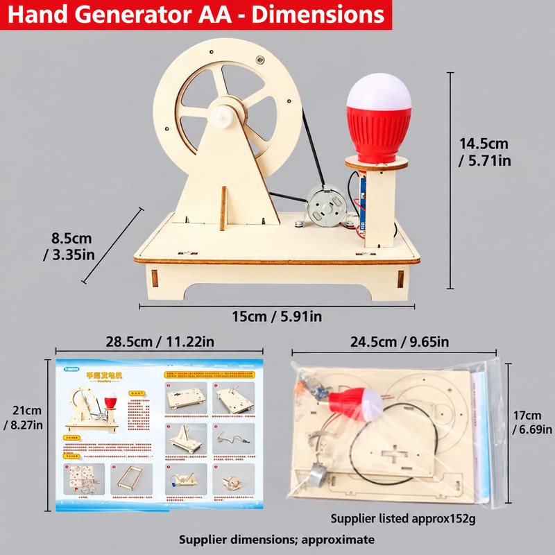 Hand Crank Generator Science Kit for STEM Learning – DIY