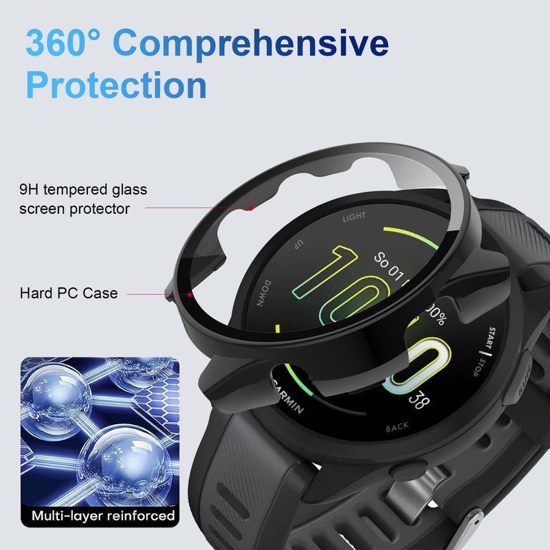Aerku Hard Case with Screen Protector Compatible with Garmin Forerunner