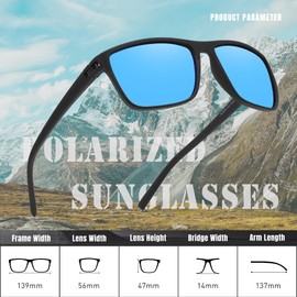 Ninesun Sunglasses Men's Polarised Classic Vintage Glasses HD Lenses Outdoor Sports Fishing Cycling Golf Fashionable Sports Sunglasses with UV400 Protection, Black/Blue/Red