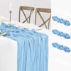 3 Pack Baby Blue Table Runner Boho Gauze Cheesecloth Table