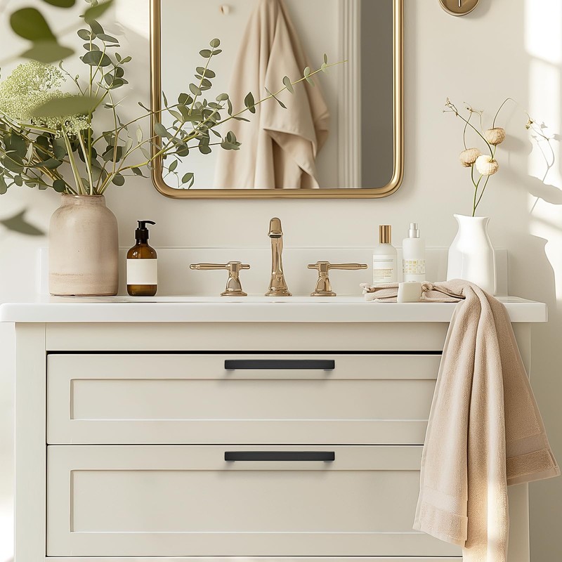 Ravinte 10 Pack 5 Inch Matte Black Kitchen Square Cabinet