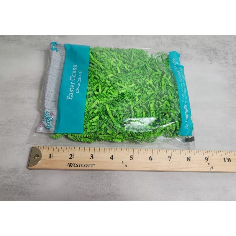 Easter Basket Grass Crinkled Paper Green Christmas Filler Decor Discontinued