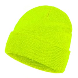 Pistha Beanie Hats for Men Women (Neon Green, 1)