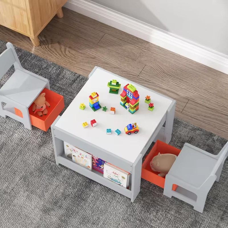 Kids Activity Table and Chair Set for Drawing and Learning