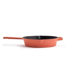 Milo by Kana 10-Inch Enameled Cast Iron Skillet | Nonstick Pre-Seasoned Cast Iron Grill Pan | Oven Proof and Dishwasher Safe | Cast Iron Cookware (Fresh Terracotta)