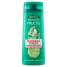 Garnier Fructis Strengthening Shampoo for Brittle Hair, Shatterproof, Strengthening Effect, with Apple Extract and Niacinamide, Regenerates Power, 250 ml