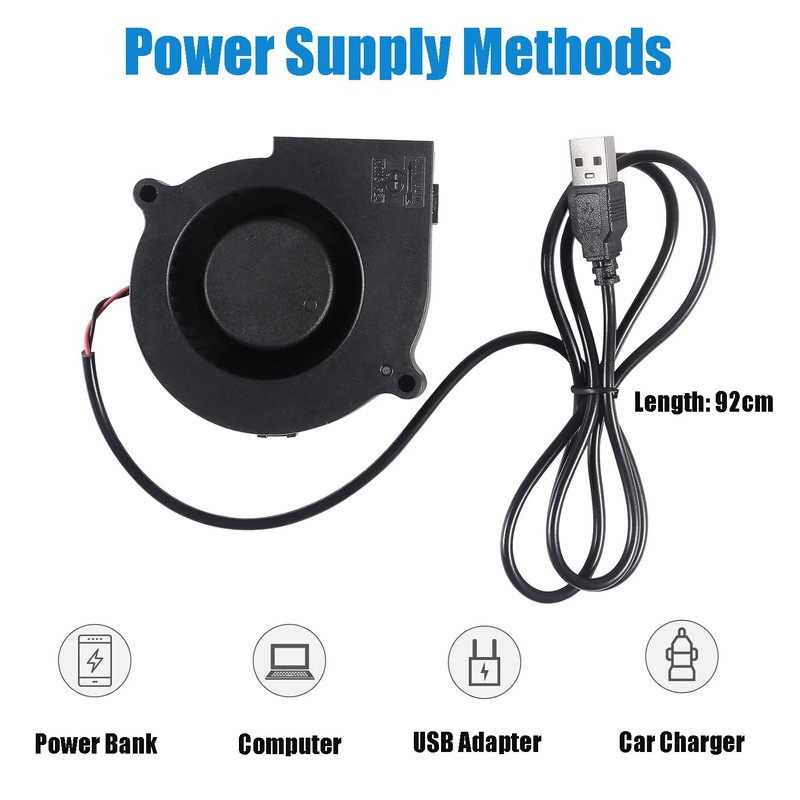 AEDIKO 2pcs 75 mm Blower Fan 75 x 30 mm