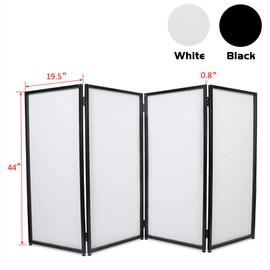 ECOTRIC Portable DJ Facade Booth Foldable Cover Screen with White/Black Facade+Cloth Frame Booth Steel +Travel Bag Case Projector Display Scrim Panel with Folding