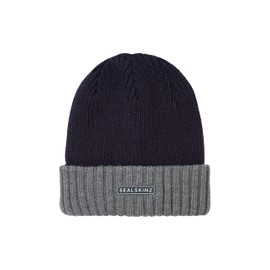 SEALSKINZ | Bacton | Unisex Waterproof Cold Weather Roll Cuff Beanie Hat | Everyday Use & Outdoor Activity | Three-Layer Insulation Technology | Microfleece Lining Navy