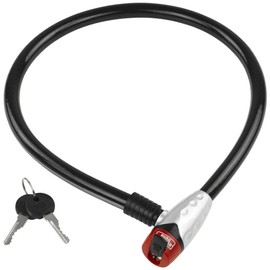 Burg-Wächter Seilschloss mit Reflektionsstreifen, Schlüssellochverdeck, Fahrradschloss, Länge: 80 cm, 650 80 Reflex