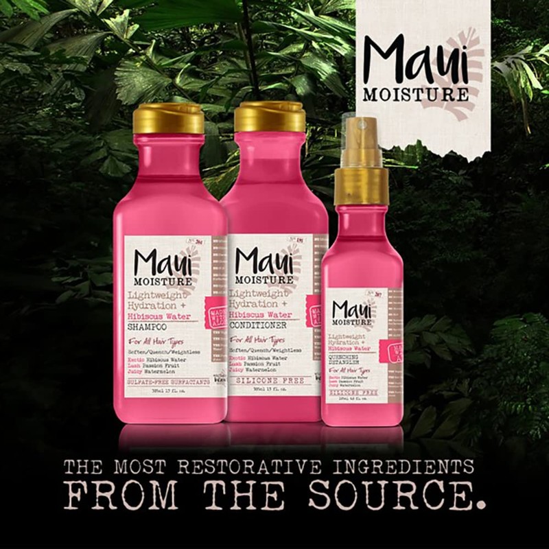 Maui Moisture Lightweight Hydration + Hibiscus Water Shampoo + Conditioner,