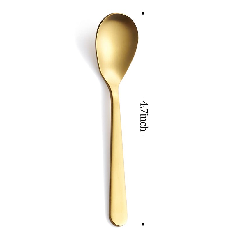 FULLYWARE Matte Gold Demitasse Espresso Spoons, Stainless Steel Satin Finish