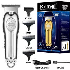 Kemei-679 Hair Clippers Trimmer Cutting Beard Wireless Barber Shaving Machine KS - Classic Sliver