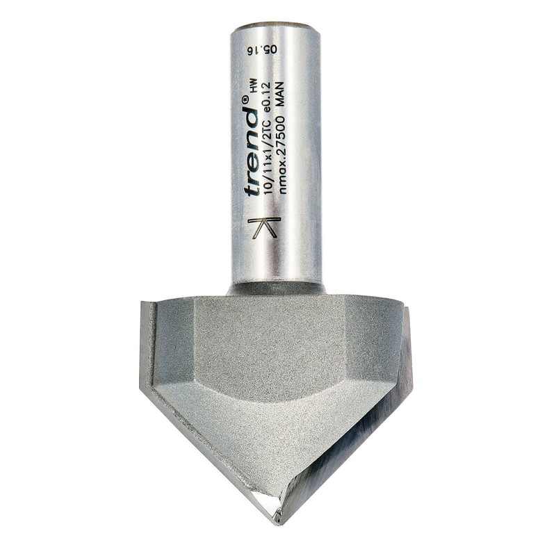 Trend Professional Chamfer V Groove Cutter, 45-Degree, 1/2 Inch Shank,
