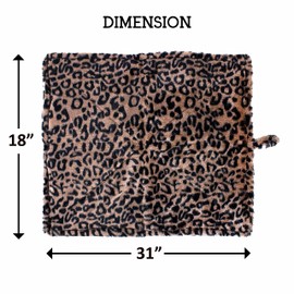 Downtown Pet Supply Thermal Cat Bed - Insulated Cat Mat with Aluminum Film & Sherpa Backing - Washer Safe Faux Fur Cover - Self-Warming Nap - Large - Animal Print Beige - 31 x 18 in