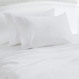 TEXAS LINEN CO. 100% Cotton Pillow Cases Standard/Queen Size Set of 2 - Cotton Pillowcases Standard/Queen, Cooling Pillow Cases for Sleeping, Cotton Pillow Covers | Silver