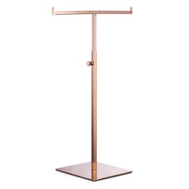 Polmart - Soporte de exhibición ajustable en forma de T, color oro rosa (paquete de 1)