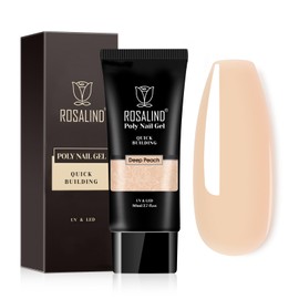 Nude Poly Nail Gel, ROSALIND 2.7 oz Nude Poly Extension Gel Builder for Nail Art Decoration, Nail Thickening Extension Easy to DIY Use at Home Need UV Lamp