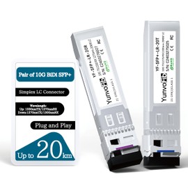 10G BiDi SFP+ Module 20km - 10GBase BiDi SFP+ Module 1270nm TX 1330nm RX & BiDi SFP+ Transceiver 1330nm TX 1270nm RX, LC Single Mode SFP+ Module DDM for Cisco Mikrotik Ubiquiti