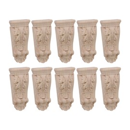 BQLZR Unpainted Solid Wood Carved Corbels Column 1.97" x 0.67" x 3.94" F45 Pack of 10