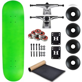 Moose Complete Skateboard Dip with Silver Trucks & Black Wheels (Neon Green, 7.75")