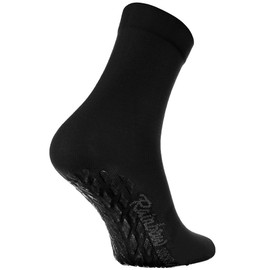 Rainbow Socks - Women Men Colourful Cotton Non Slip Grip Socks ABS - 1 Pair - Black - Size 8,5-9,5