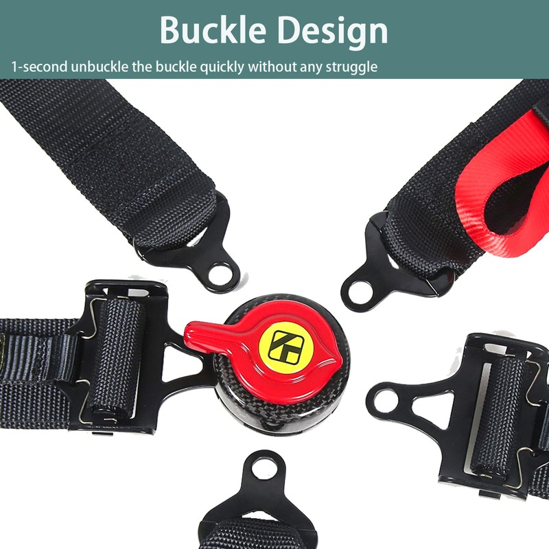 Wuidail 5 Point Harness Seat Belt with 2'' Ultra Premium