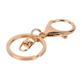 50x Swivel Keyring Lobster Clasps Keychain Key Ring Clasp Lanyard Trigger Clips Claw Chain Snap Hooks Rings Hook Metal Split Flat DIY Jewelry Making Hanging Crafts Kit Buckle KC Gold