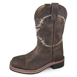 Smoky Mountain Kids' Logan Square Toe Boot, Brown Waxed Distress - 7 R