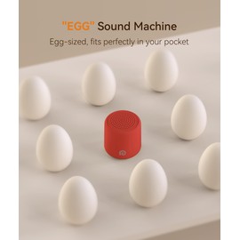 Dreamegg Travel White Noise Machine - Portable for Baby Adults, 16 Nature Sounds, Timer, Sleeping Gift, Red