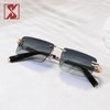 SHEEN KELLY Retro Rimless Sunglasses for Men Women Rectangle Ultra