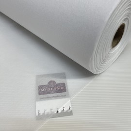 White 1 Meter Lightweight fusible Iron on Interfacing 90cm Wide Fabric Ideal for Stiffening Fabric, PPE, Scrubs (1 Metre Pack)