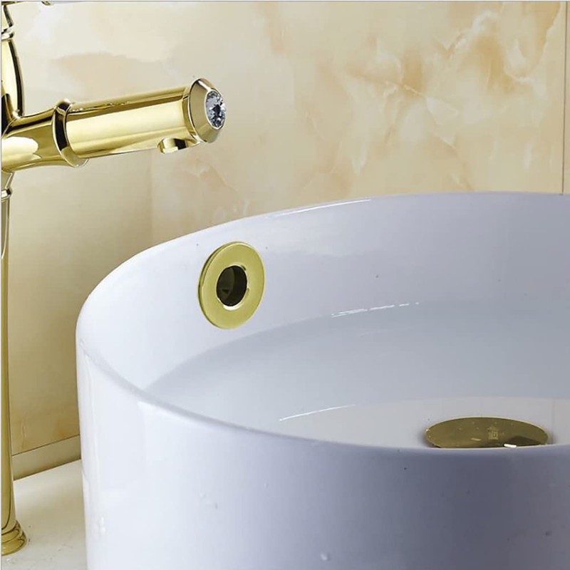 2Pcs Sink Overflow Cover, Sink Trim Overflow Ring, Round Caps