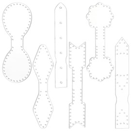 BENECREAT 6 PCS Acrylic Leather Wallet Template, DIY Leather Handle Transparent Template, Durable Leather Template for Handmade Leather Carrying Handles, Wallets or Other Leather Crafts